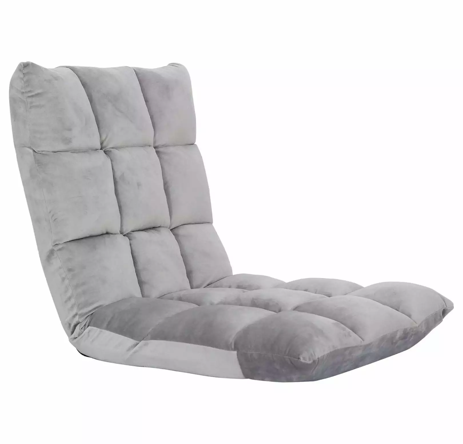 Adjustable Floor Gaming Chair Memory Foam Armless Sofa Seat Comfy Back Support Grey cMinc
