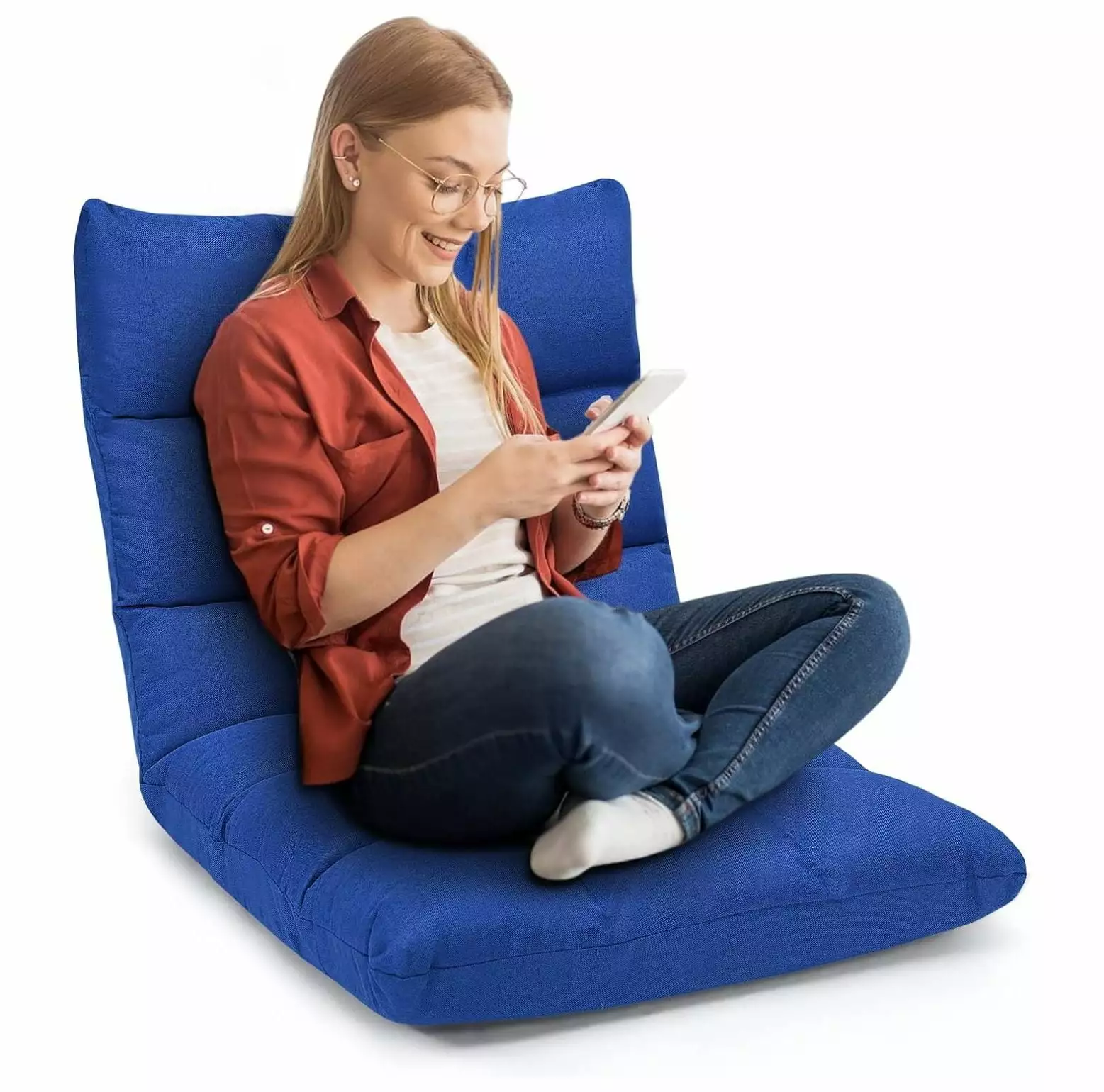 CodYinFI Floor Chair Folding Gaming Chair Back Support 14 Adjustable Positions Alloy Steel Frame Lazy Sofa Lounge Playing ...