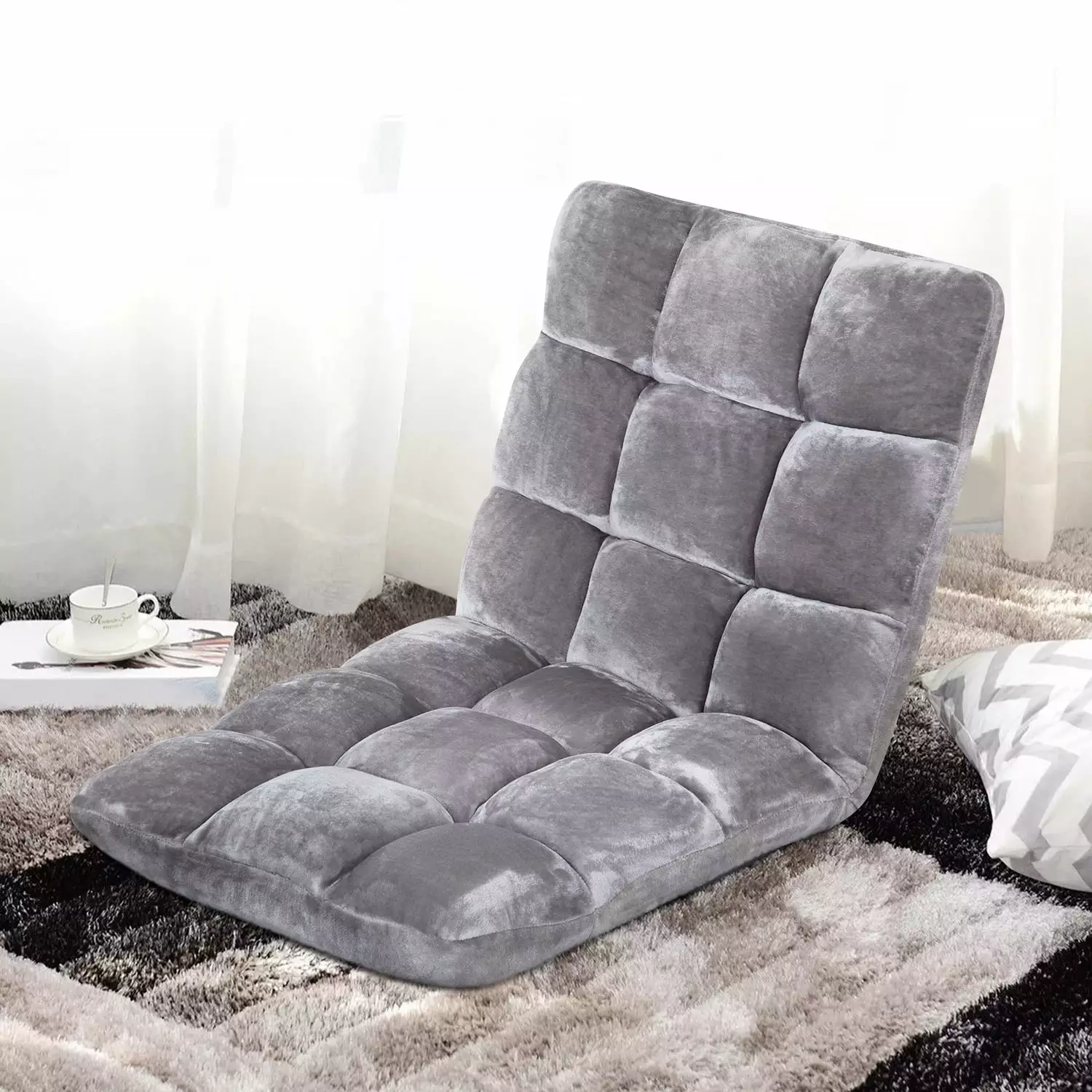 Dkelincs Floor Chair Laze Sofa Adjustable Backrest Armless Gaming Chair Living Room & Bedroom