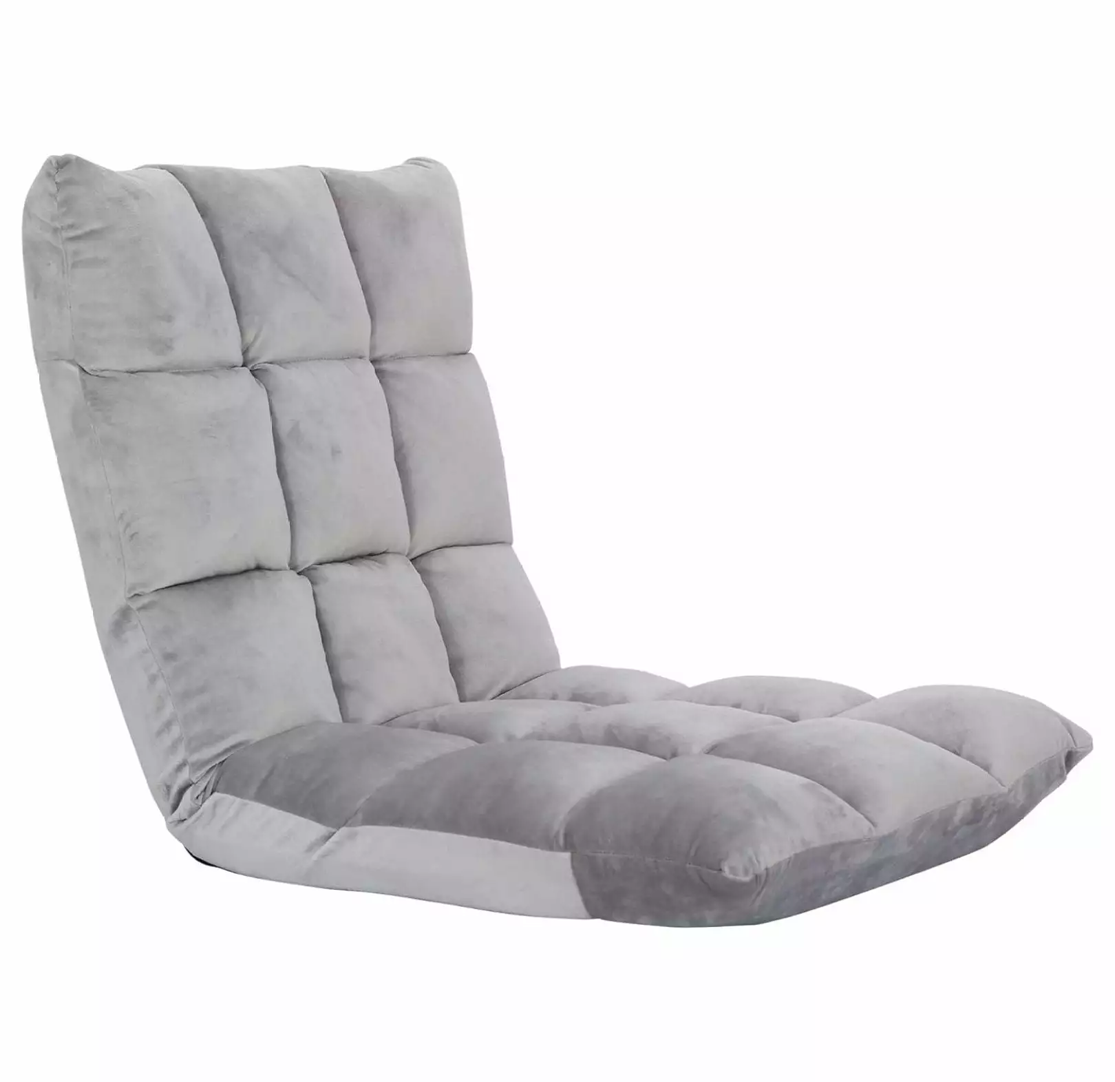 Adjustable Floor Gaming Chair Memory Foam Armless Sofa Seat Comfy Back Support Grey DyGTyX