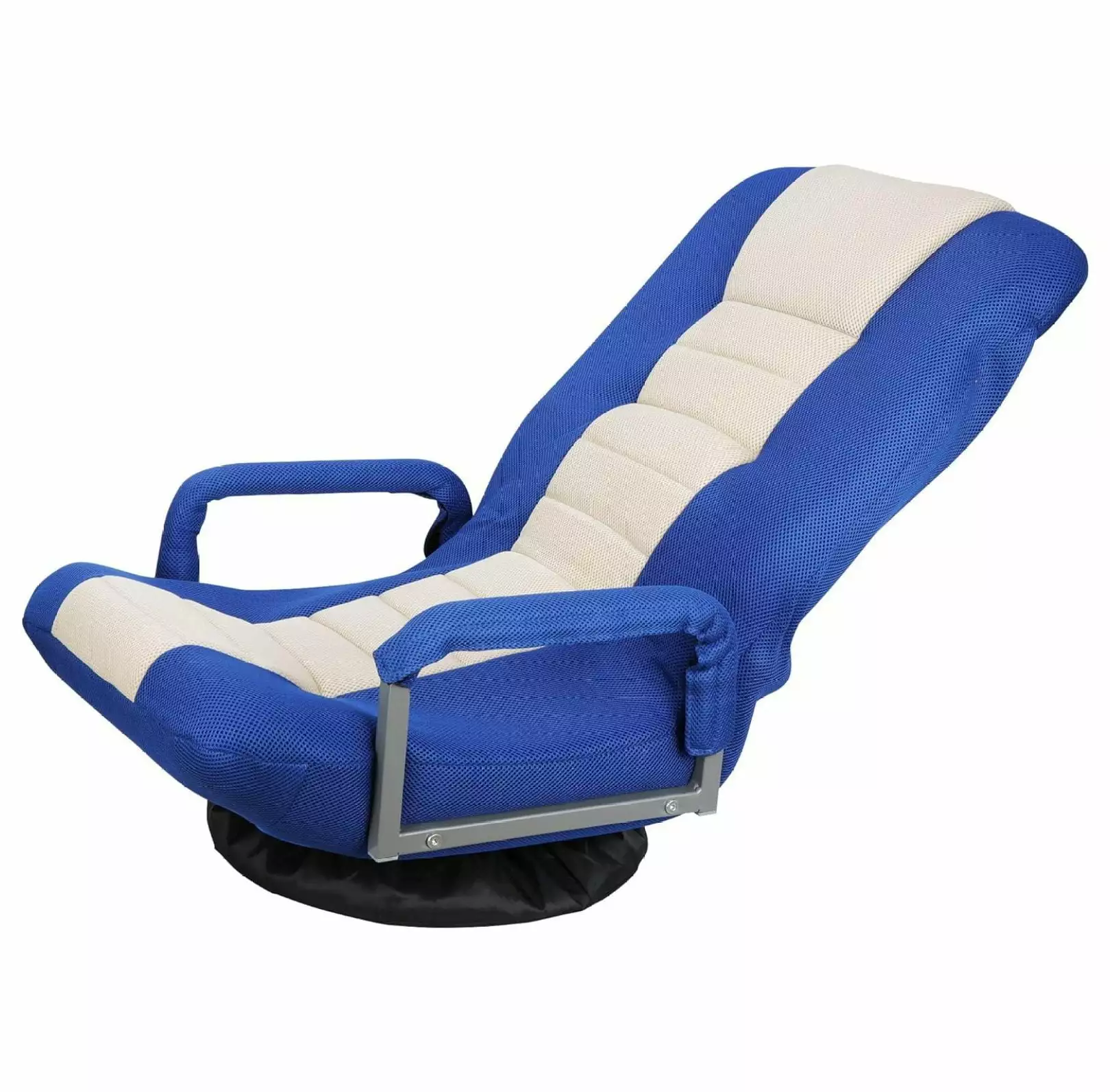 Foldable Floor Gaming Chair 360 Degree Swivel Sofa Lounge Recliner Adjustable Backrest Armrest Video Reading Relaxing Watc...