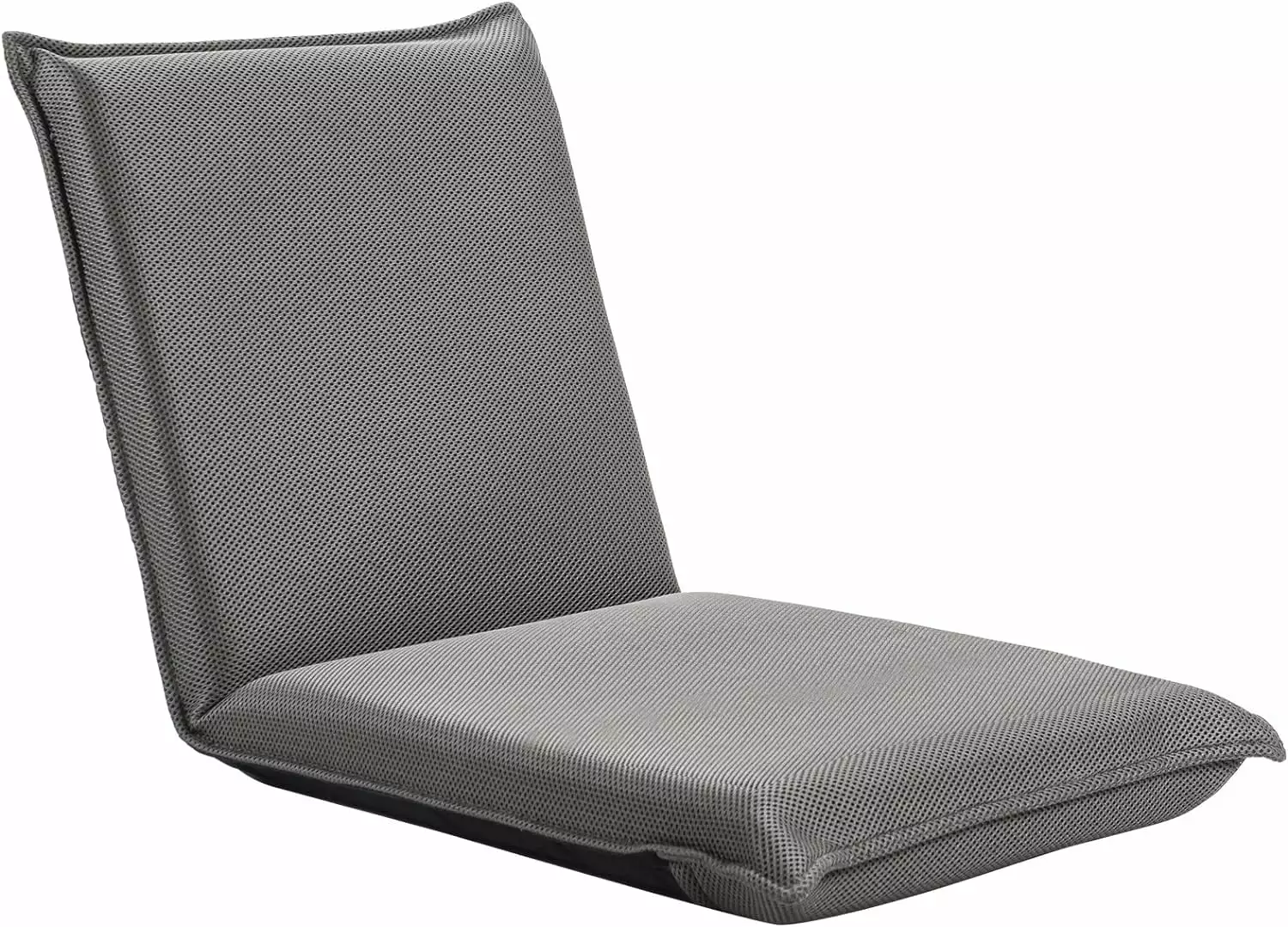 Adjustable 6-Position Folding Padded Gaming Sofa Chair Cushioned Back Support Grey Lazy Sofa HUNKENG