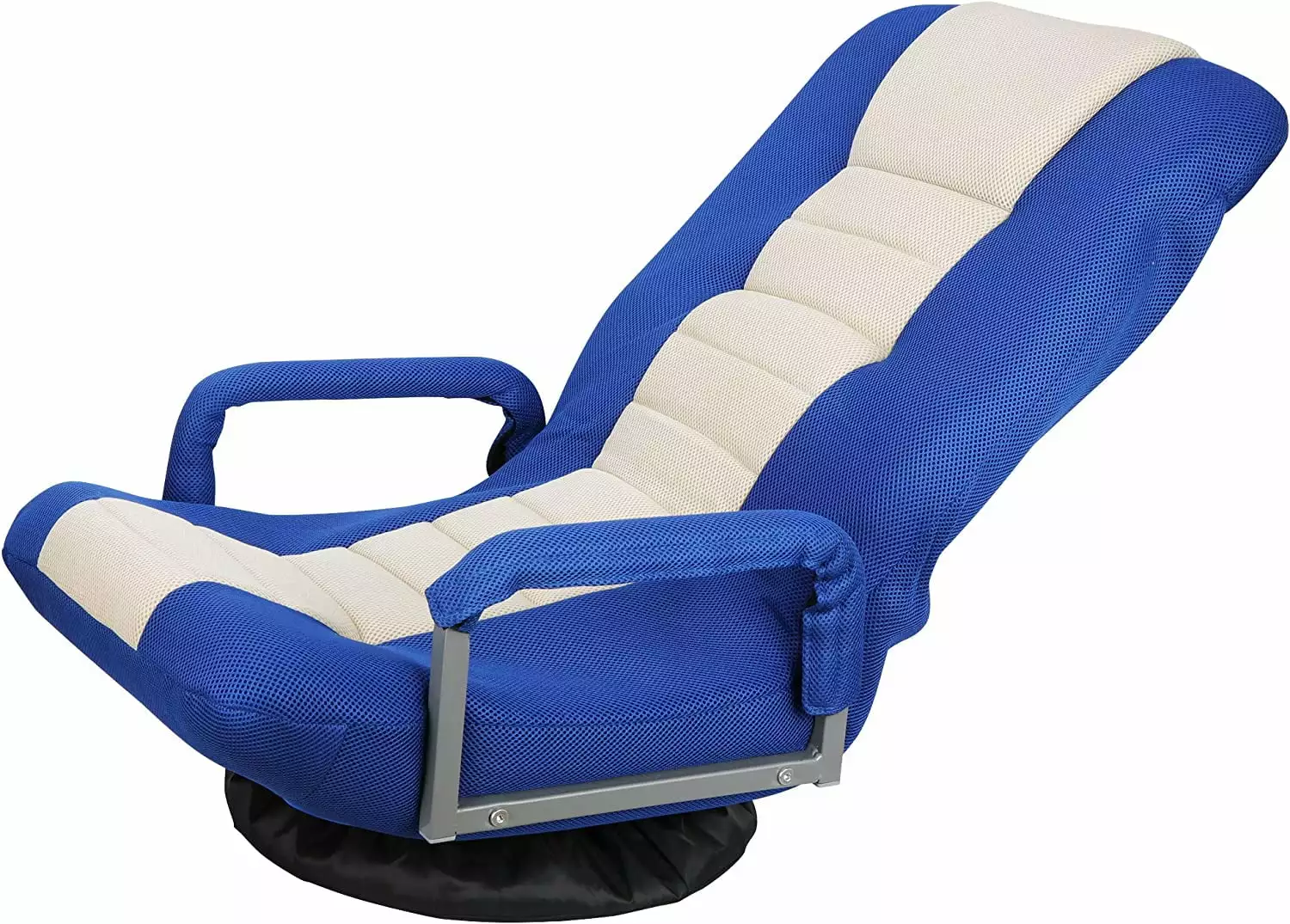 Foldable Floor Gaming Chair 360-Degree Swivel Sofa Lounge Recliner Adjustable Backrest Armrest Video Reading Relaxing Watc...