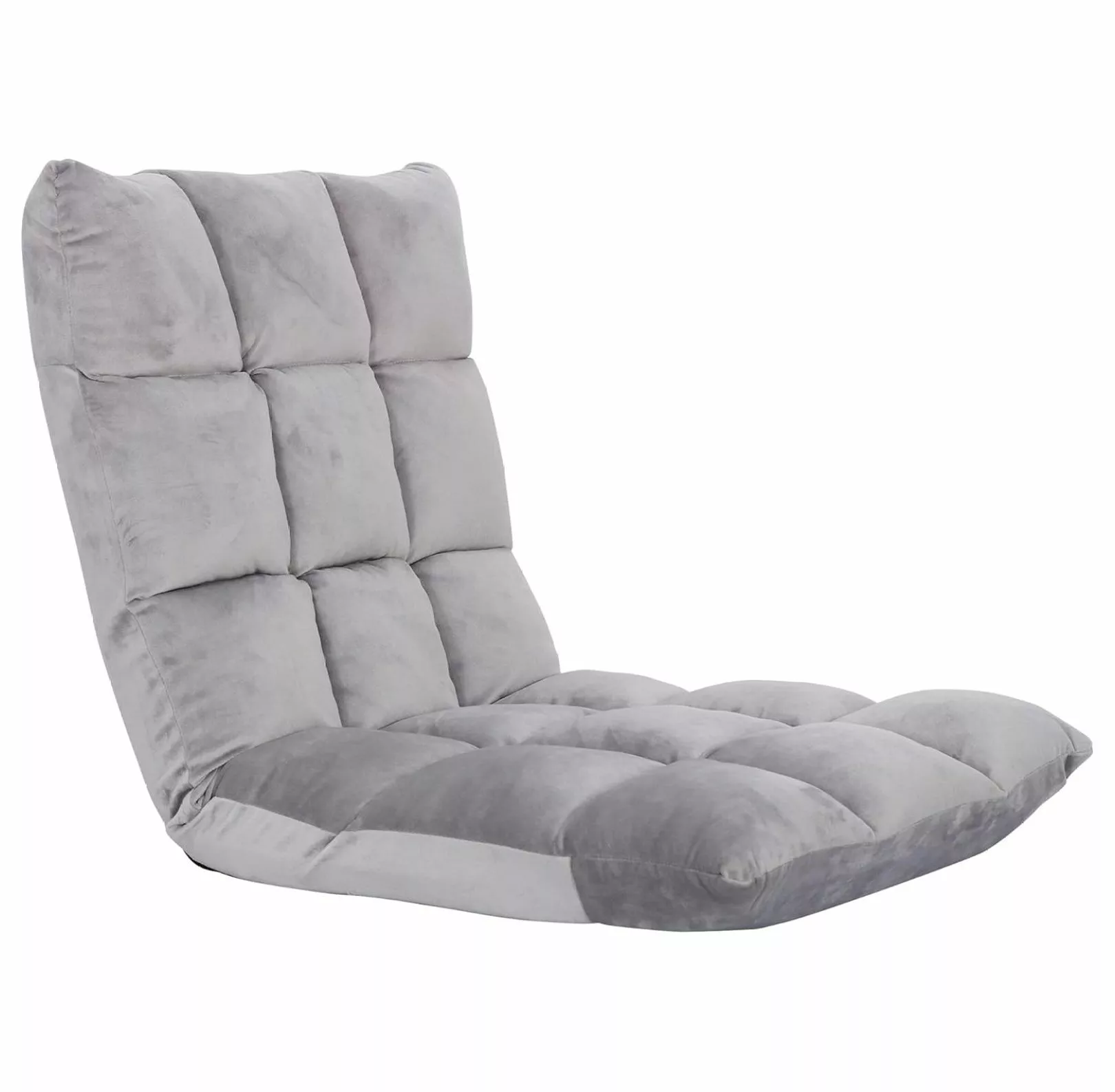 Adjustable Floor Gaming Chair Memory Foam Armless Sofa Seat Comfy Back Support Grey RinGol
