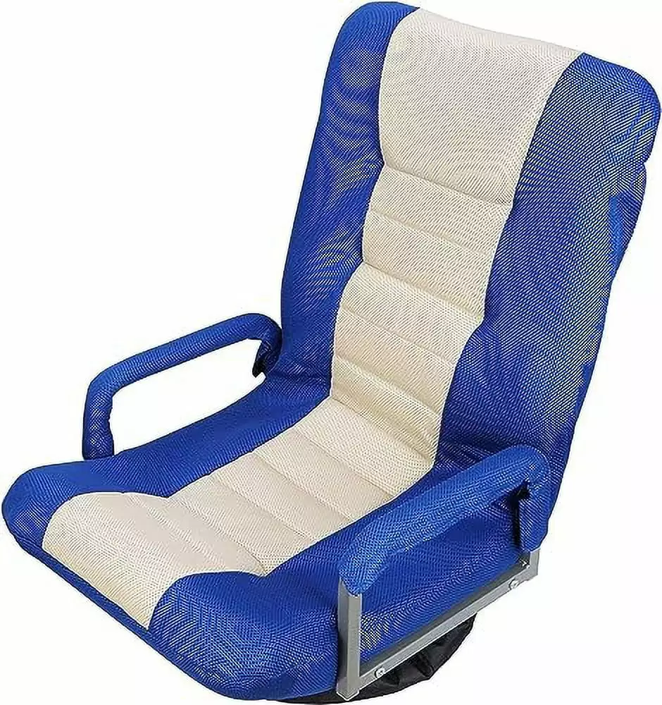 ZENY Swivel Gaming Chair 360 Degree Multipurpose Floor Chair Armrest Adjustable 5 Positions Folding Lazy Sofa Lounger TV R...