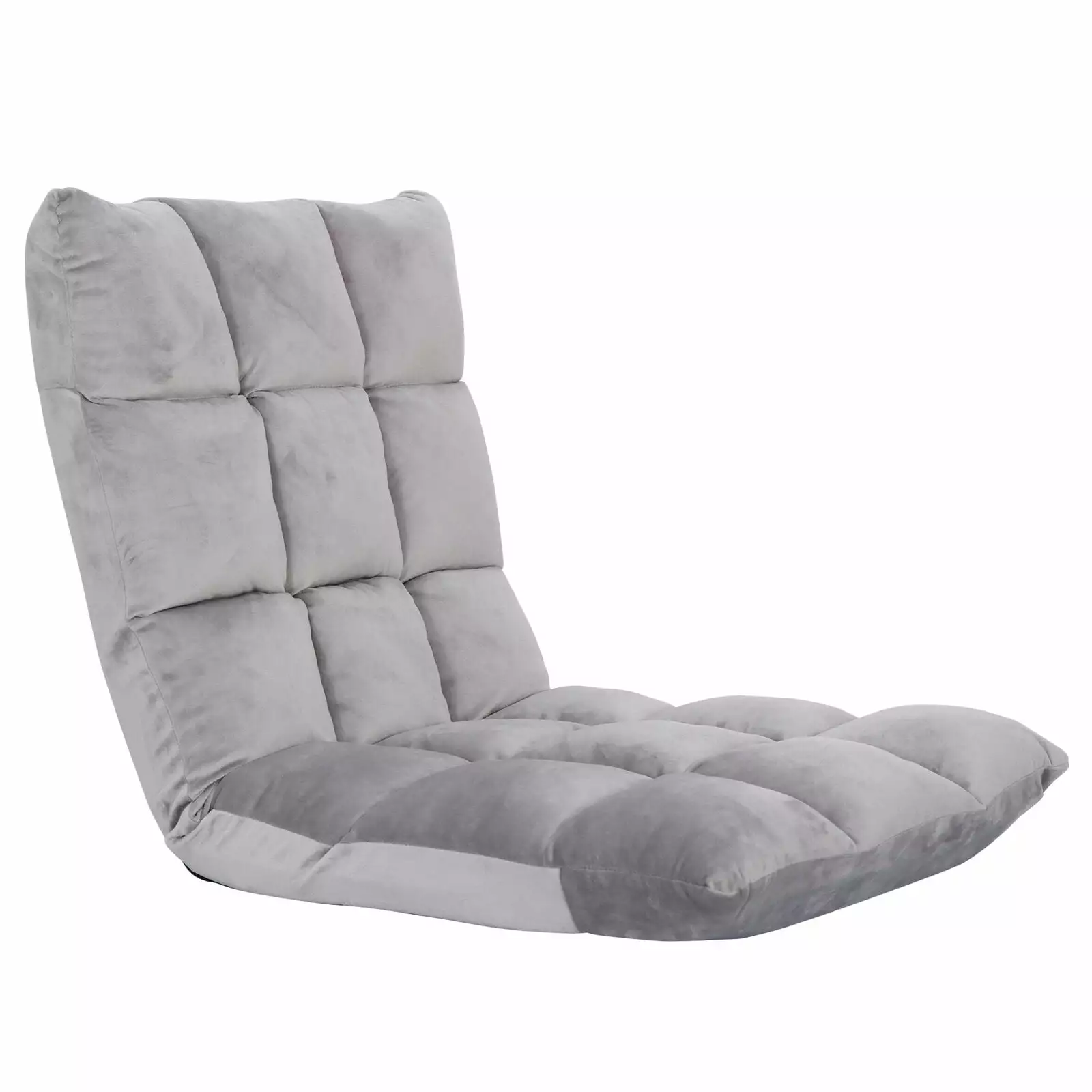 Adjustable Floor Gaming Chair Armless Sofa Seat Comfy Back Support Grey UNBRAND