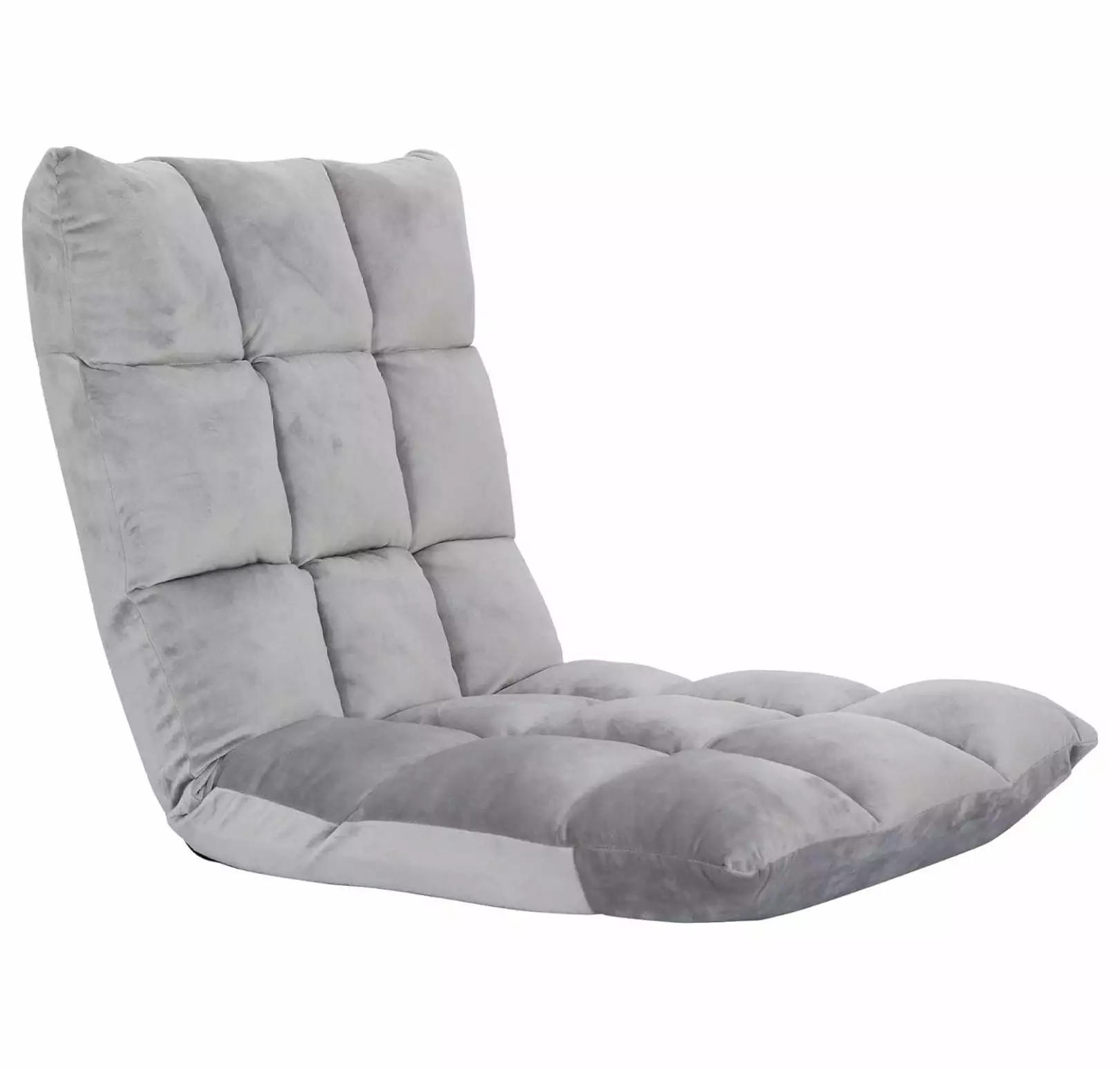 Adjustable Floor Gaming Chair Memory Foam Armless Sofa Seat Comfy Back Support Grey Werqueid