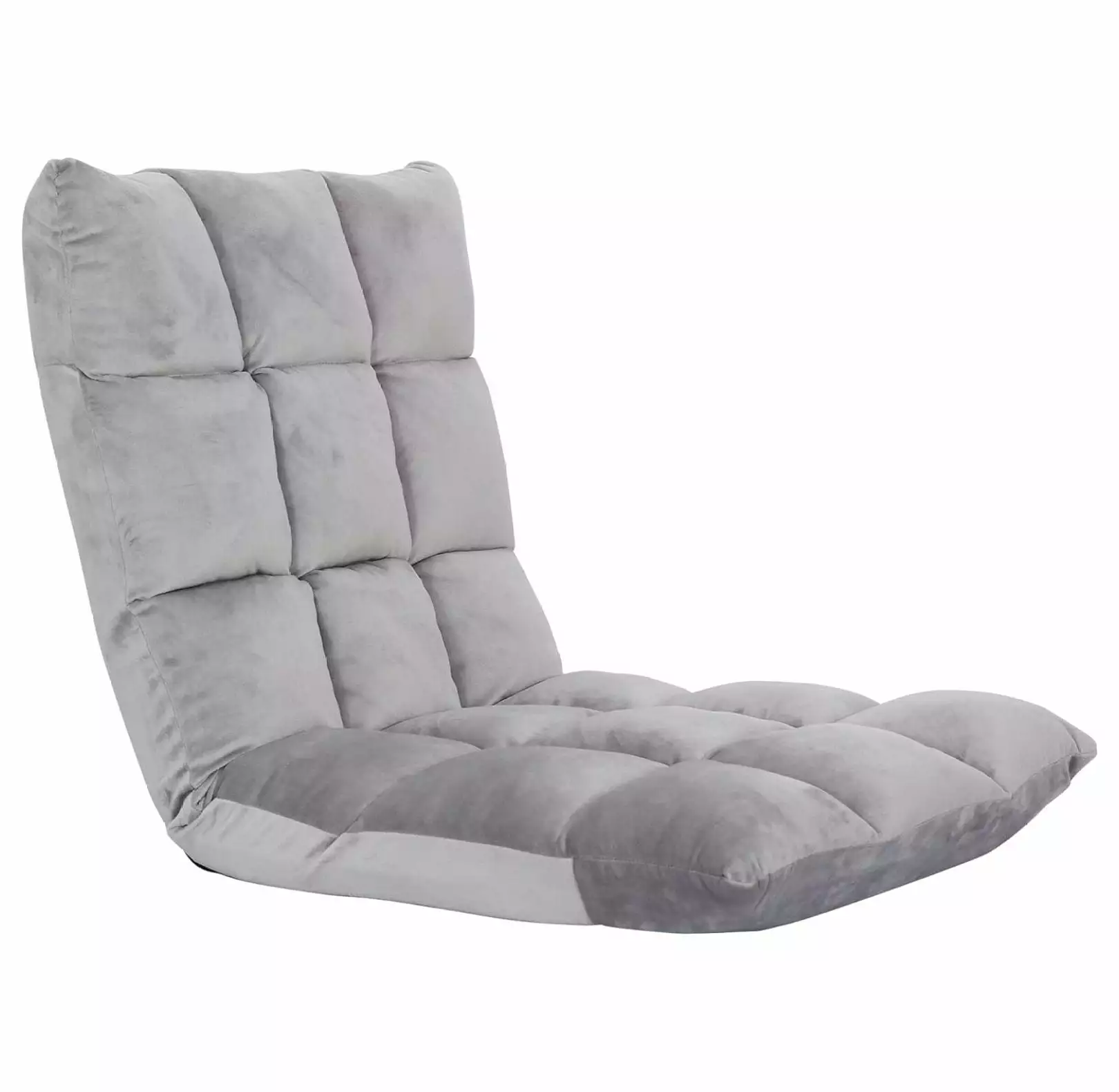 Adjustable Floor Gaming Chair Memory Foam Armless Sofa Seat Comfy Back Support Grey XingBack
