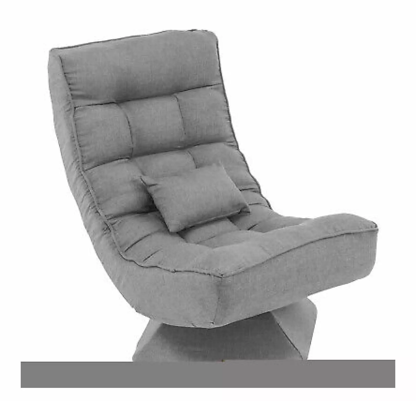 ZJINJIN 360 Swivel Floor Chair 5-Level Adjustable Lazy Chair Massage Pillow Grey