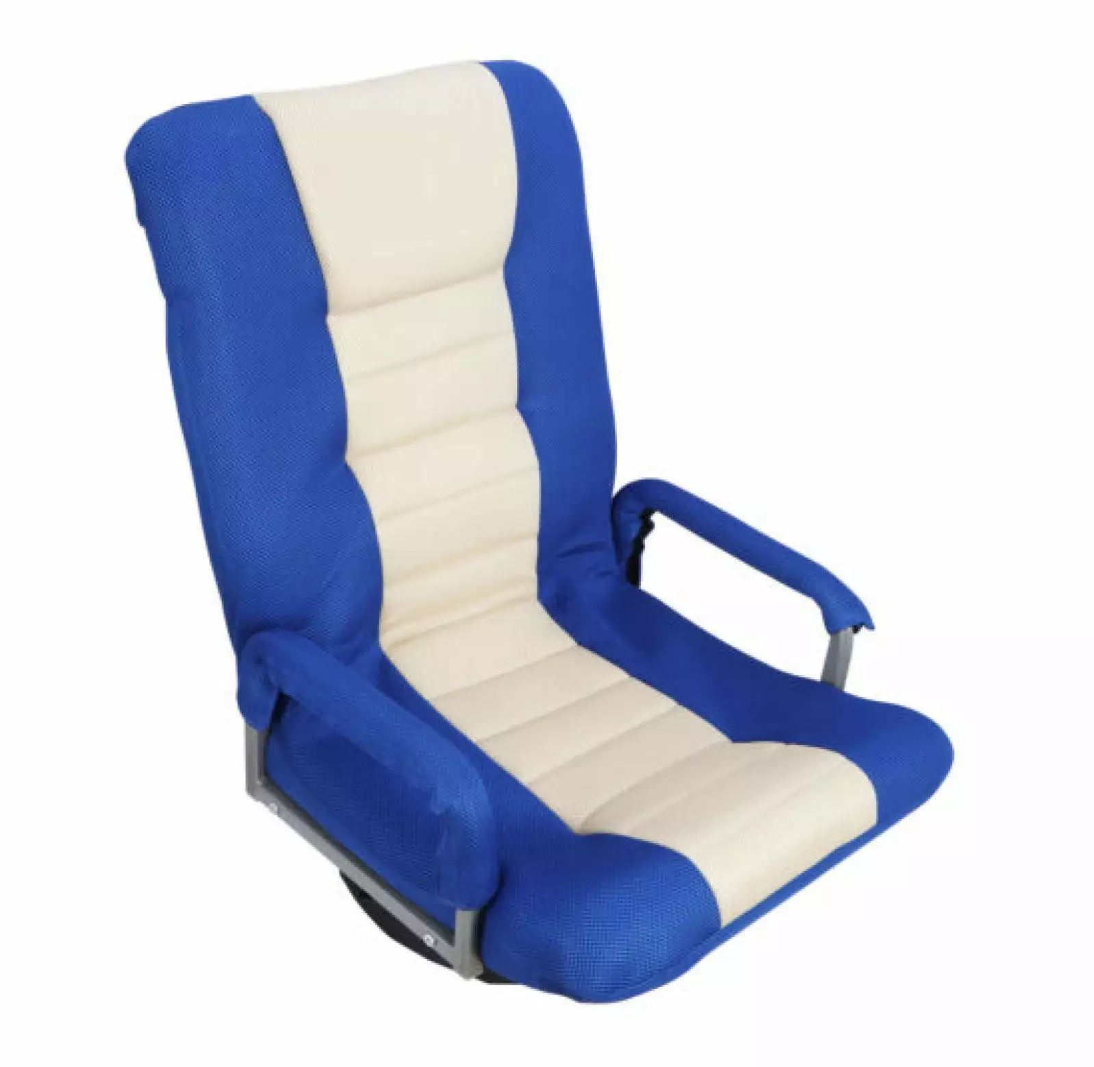 ZJINJIN Blue Swivel Video Rocker Floor Chair Adjustable Backrest and Foldable Design