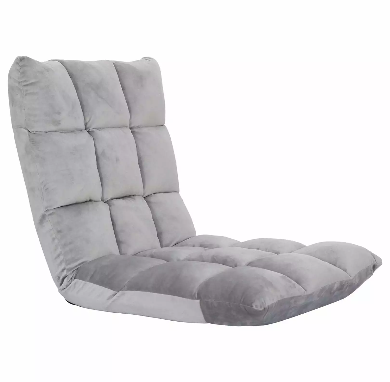 ZZYY Adjustable Floor Gaming Chair Memory Foam Armless Sofa Seat Comfy Back Support Grey