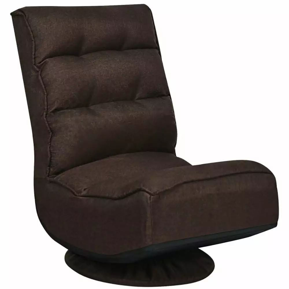 Resenkos Floor Chair Sofa Chair Floor Seat 5-Position Folding Floor Gaming Chair Brown