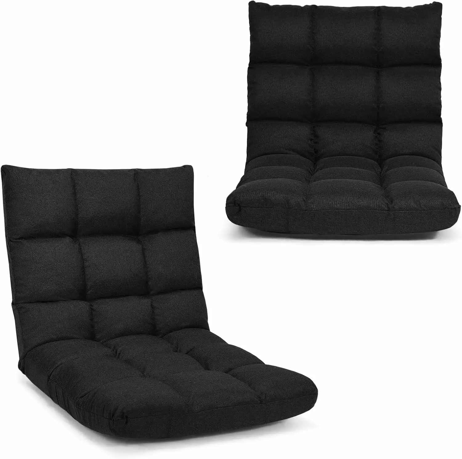 14-Position Floor Chair Floor Gaming Chair Resilience Sponge Alloy Steel Frame Padded Bed Couch Recliner Floor Chair Back ...