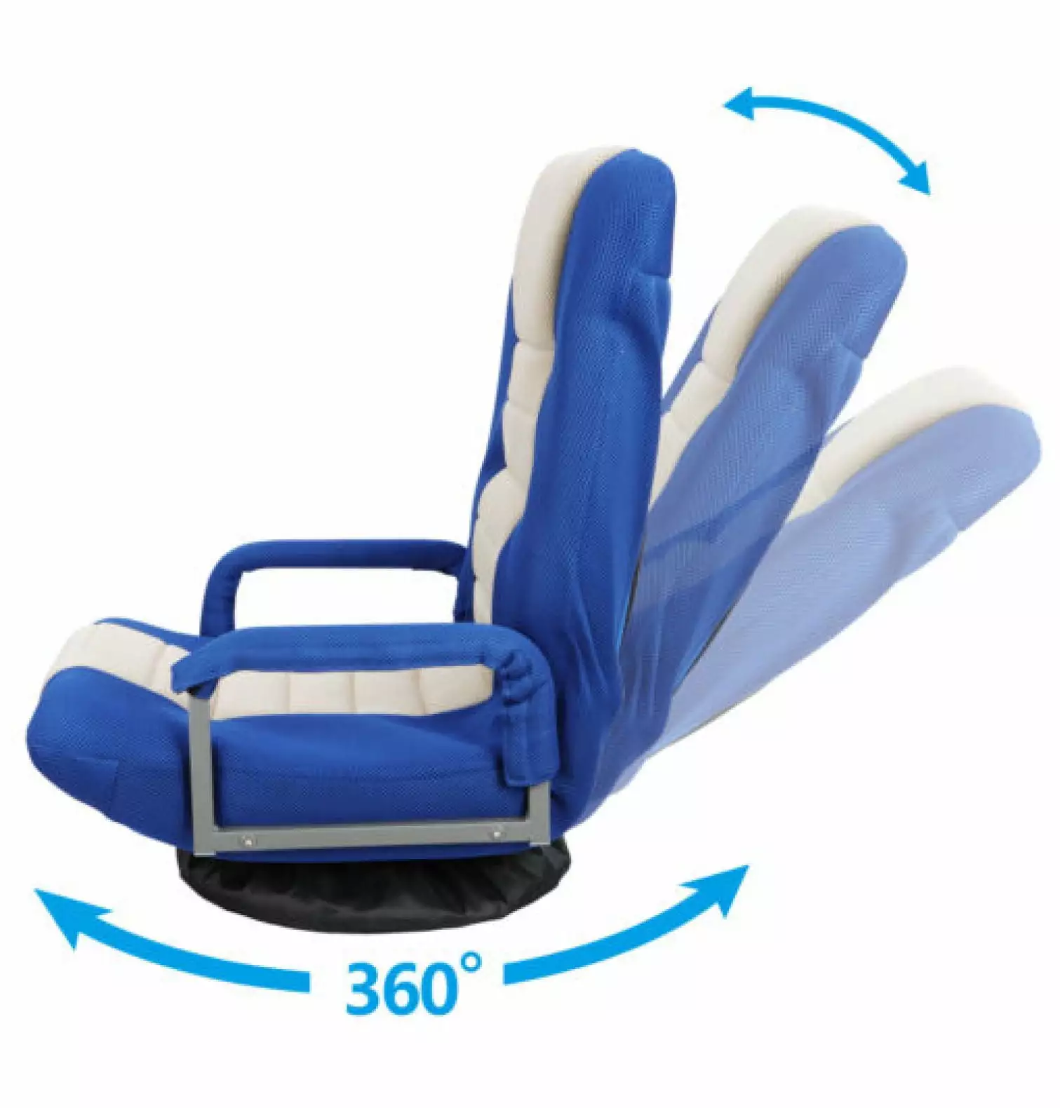 Yunwen Foldable Adjustable Backrest Gaming Floor Chair Swivel Armrest Video Games Reading Relaxing