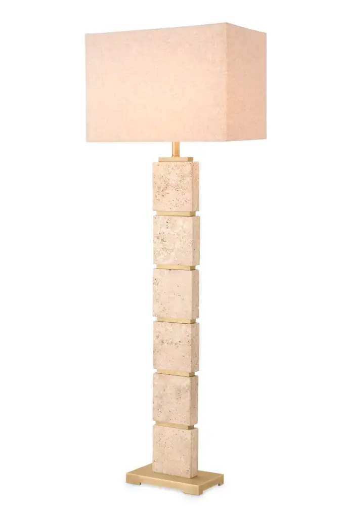 Contemporary Travertine Floor Lamp Eichholtz Newton Stylish Lighting