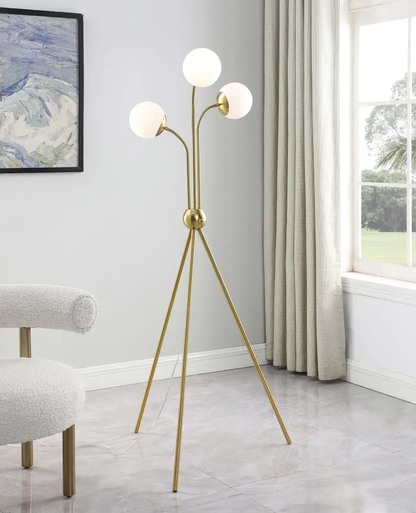 Miley Trio Tree Floor Lamp Gold Finish