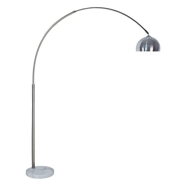 Rene White and Chrome Arch Floor Lamp Contemporary Living Room