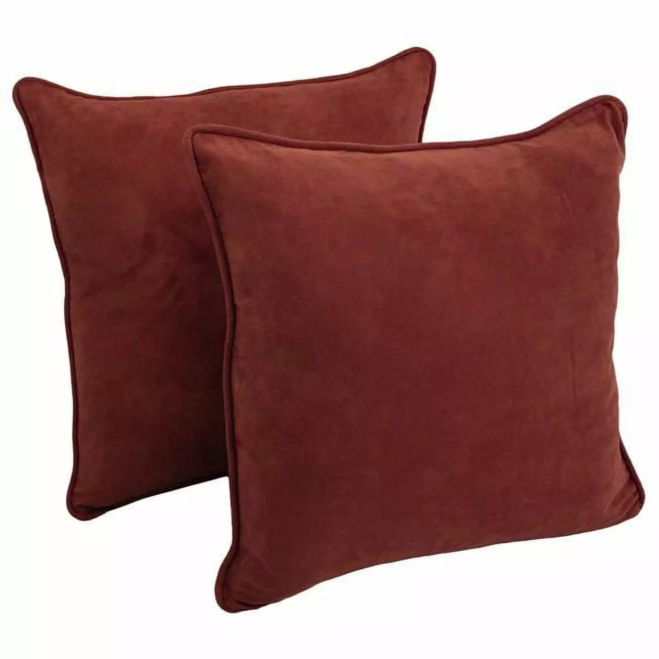 25-inch Double-Corded Microsuede Square Floor Pillows Inserts - Set 2 (9813-CD-S2-MS-RW) Blazing Needles