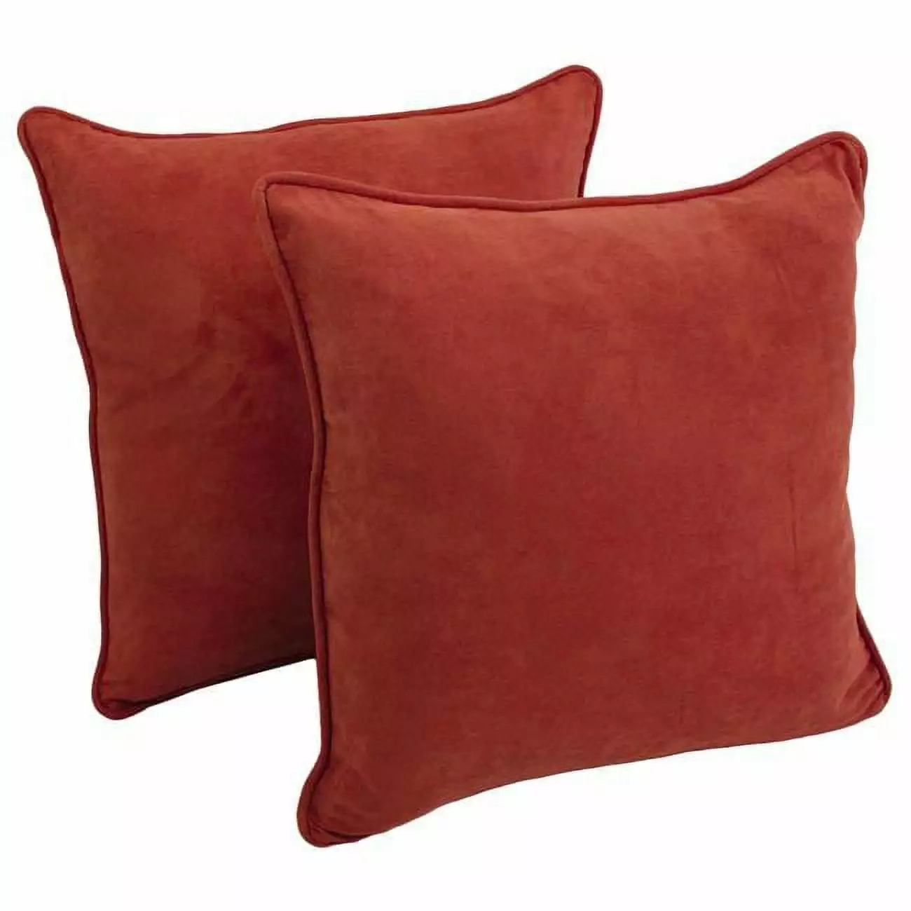 25-inch Double-corded Solid Microsuede Square Floor Pillows Inserts Set 2 Blazing Needles