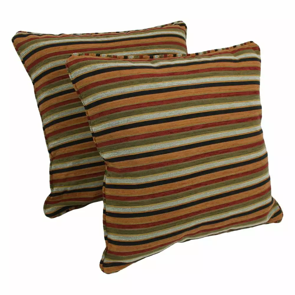 Blazing Needles 25-inch Cadillac Jacquard Chenille Square Floor Pillows Inserts Set 2