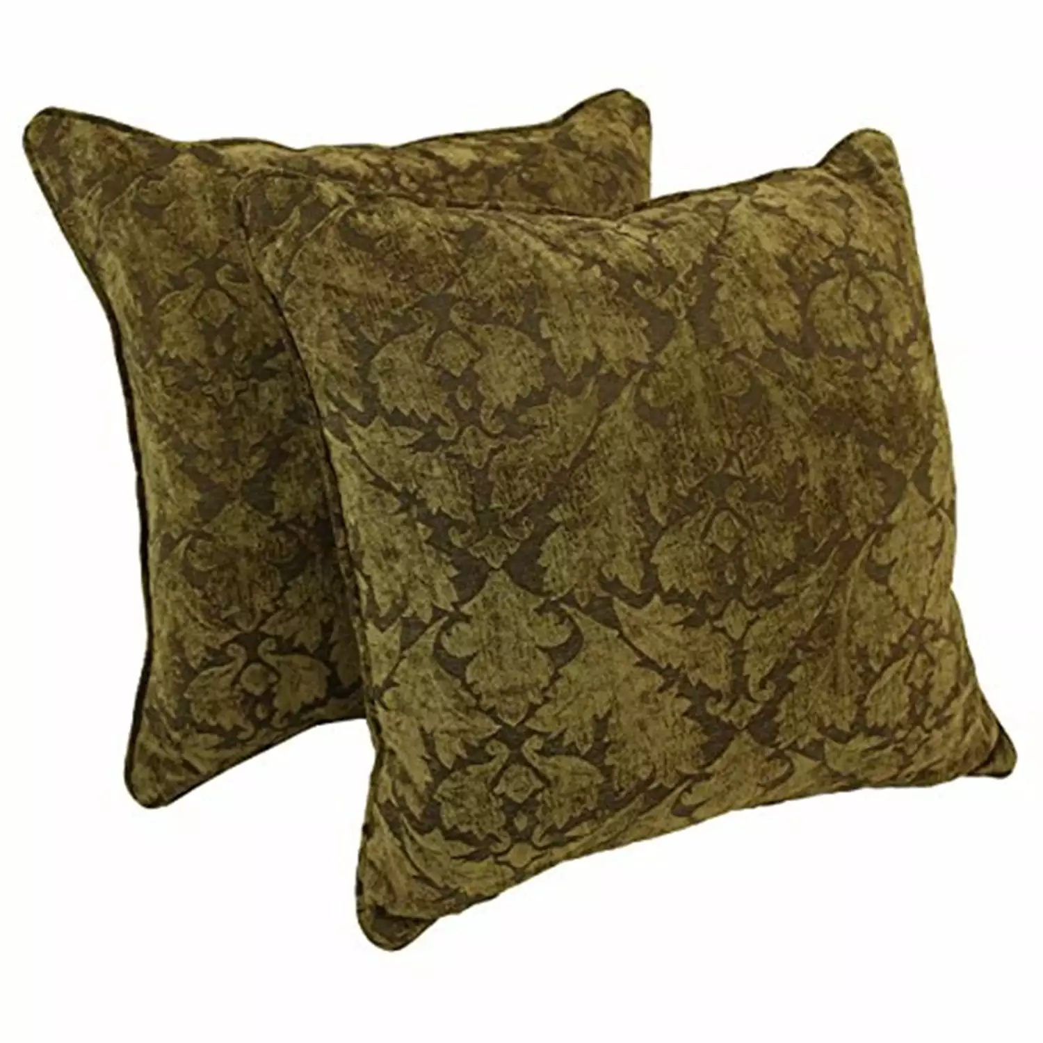 Blazing Needles 25-inch Double-corded Patterned Jacquard Chenille Square Floor Pillows Inserts Set 2
