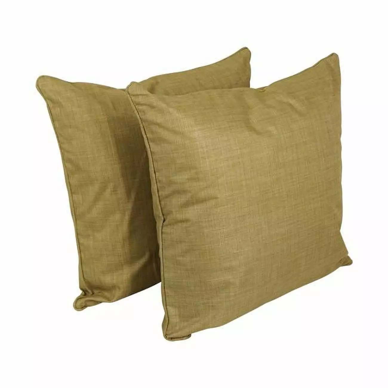 Blazing Needles 25 Inch Double-Corded Spun Polyester Square Floor Pillows Inserts Set 2 Wheat