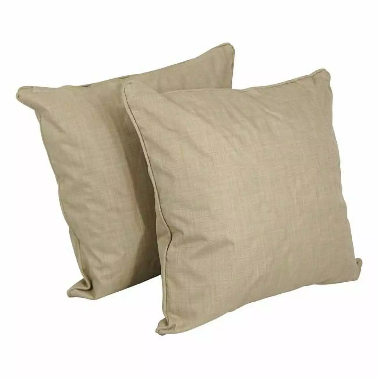 Blazing Needles 25 Inch Double-Corded Spun Polyester Square Floor Pillows Inserts Set 2 Sandstone