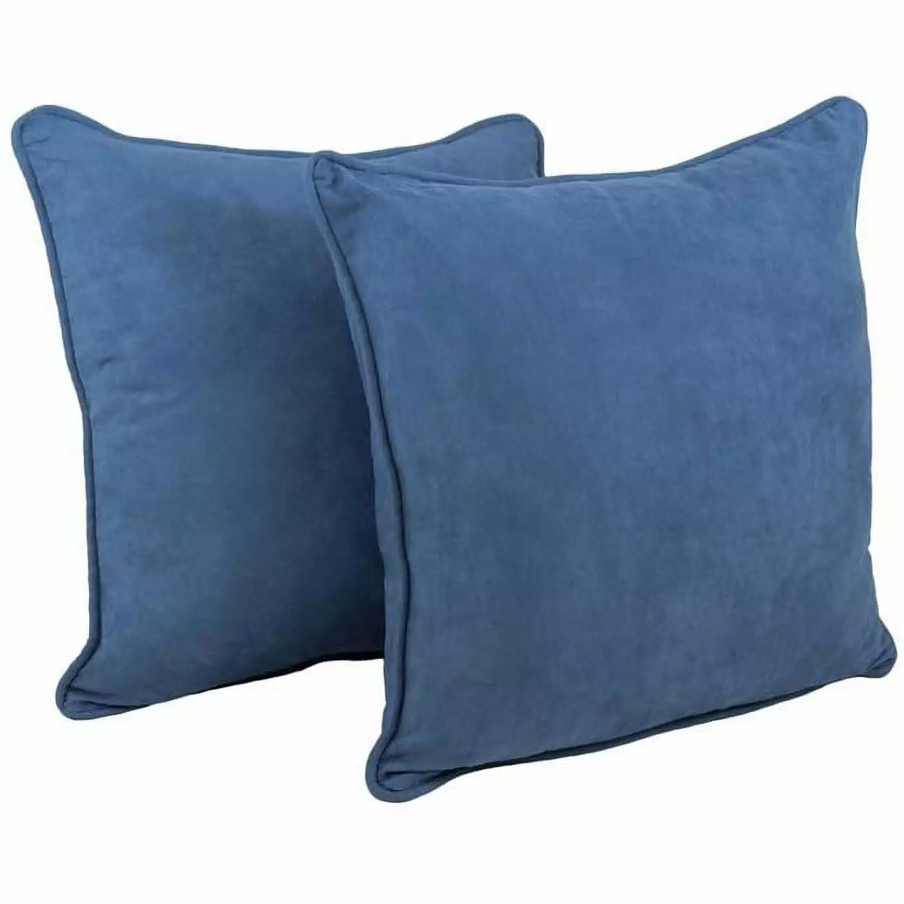 25 Inch Double-Corded Solid Microsuede Square Floor Pillows Inserts Set 2 - Modern Home Decor Blazing Needles