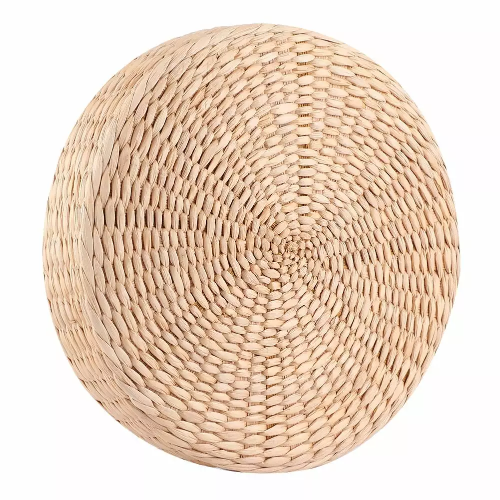 ANGGREK Handmade Straw Woven Round Tatami Seat Cushion Zen Yoga Tea Ceremony Decoration Eotvia