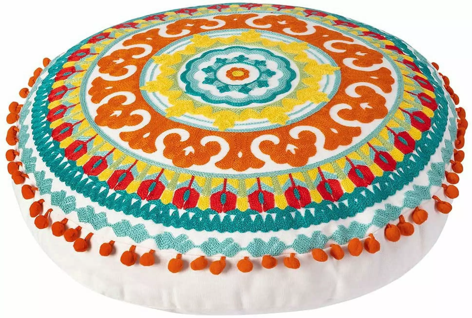 Embroidered Bohemian Round Floor Pillow Living Room and Yoga JYNOFD