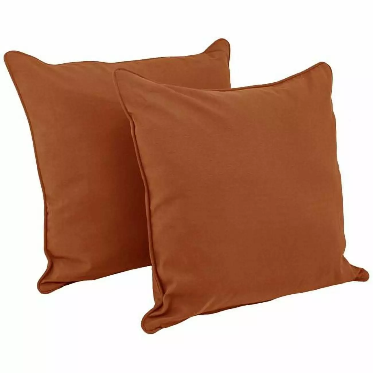 25-inch Double-Corded Solid Twill Square Floor Pillows Inserts - Spice Color Set 2 Pisos