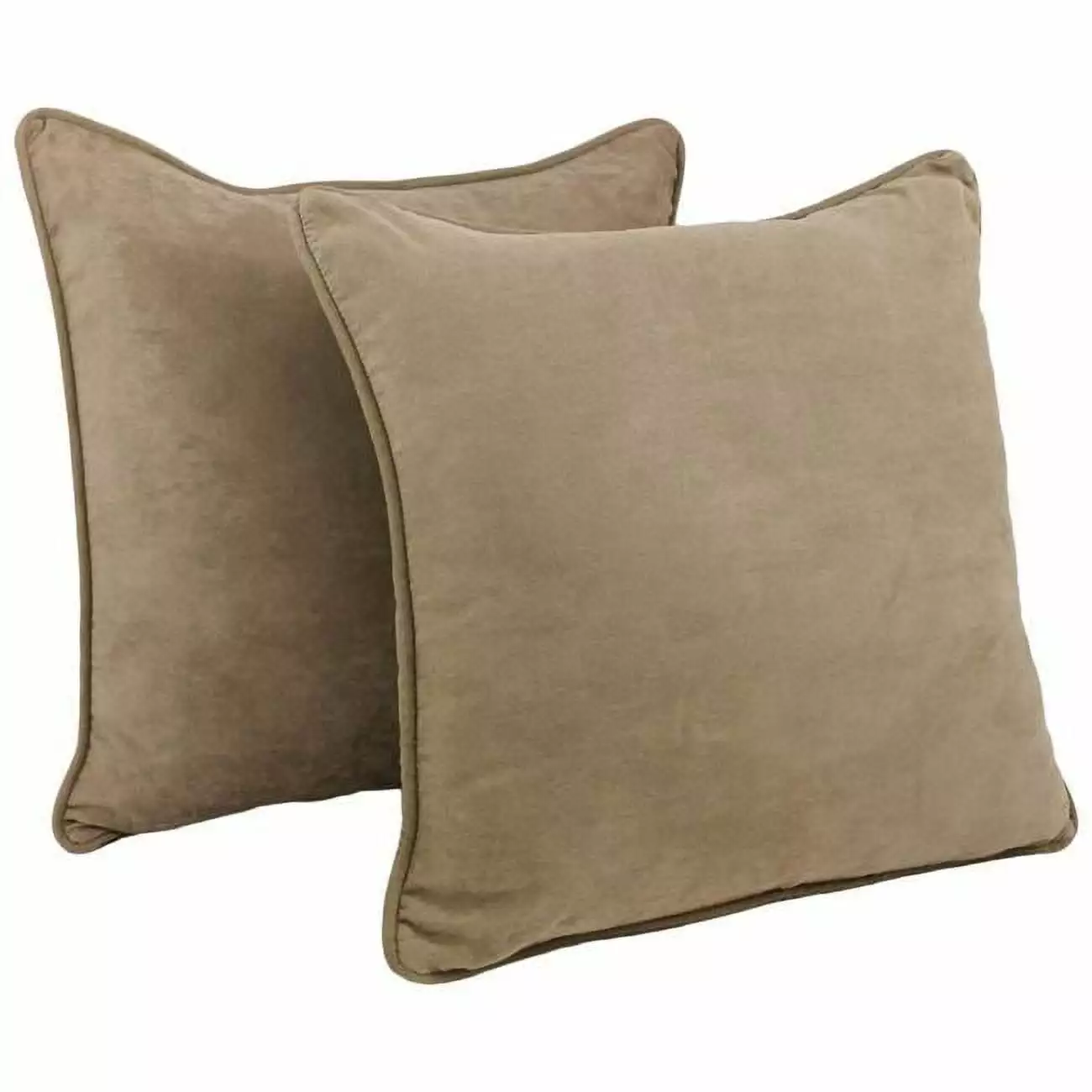 25 Inch Double-Corded Solid Microsuede Square Floor Pillows Inserts Java - Set 2 Pisos