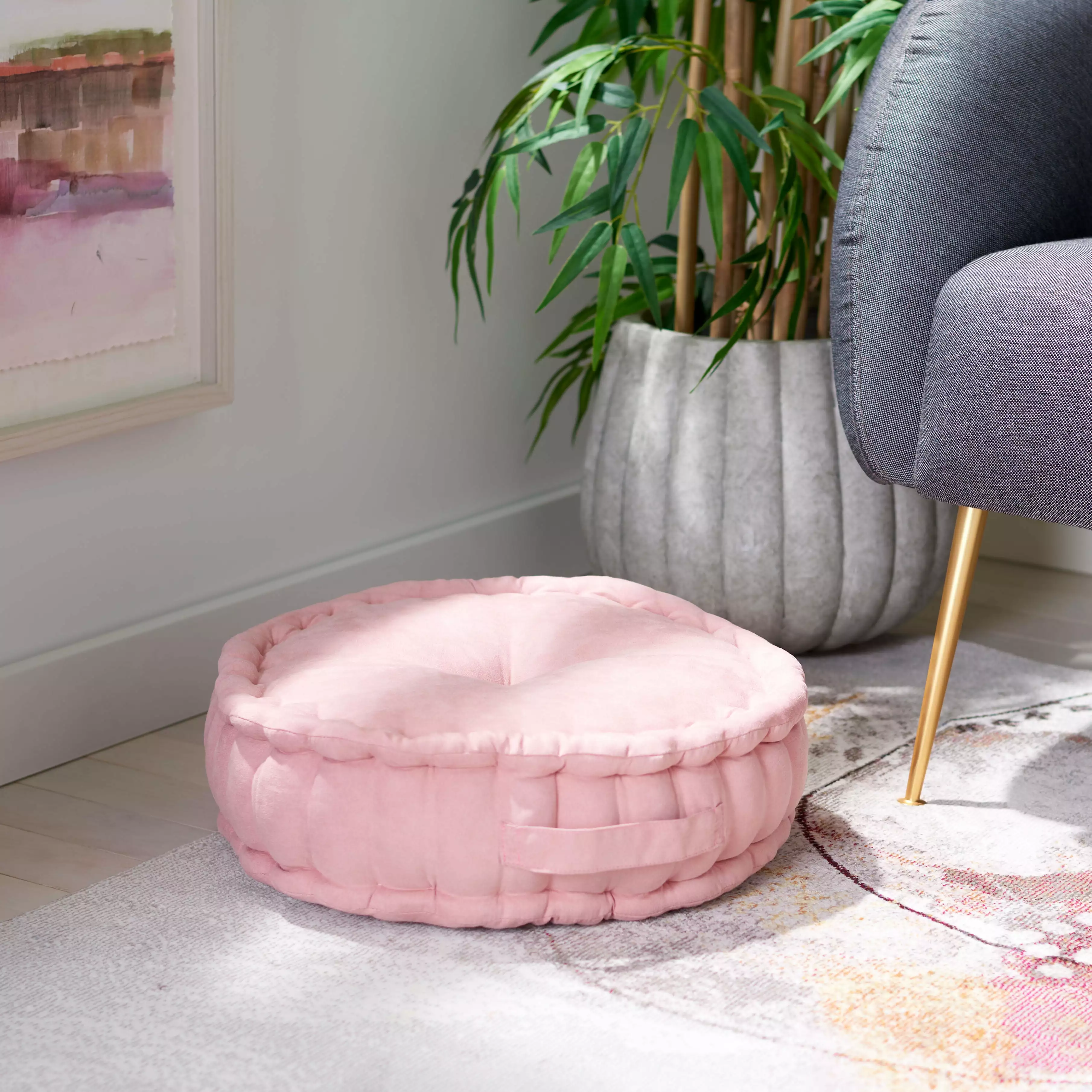 SAFAVIEH Payton Solid Floor Pillow 20 x 20 Pink