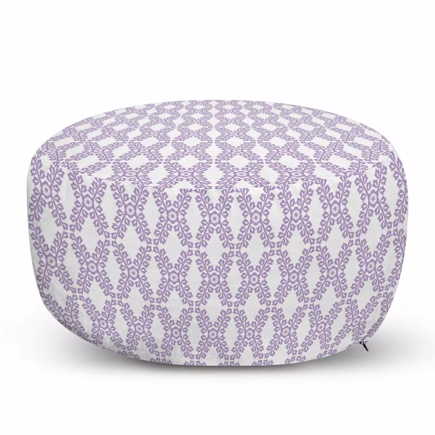 Ambesonne Purple Pouf Cover Zipper 30 W X 17.3 L White Pale Lavender