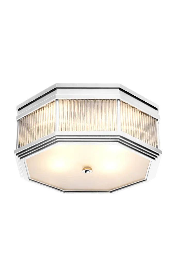 Eichholtz Bagatelle Silver Geometric Flush Mount Ceiling Light Fixture