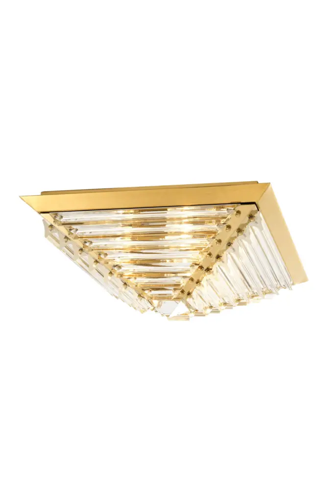 Gold Pyramid Flush Mount Eichholtz Eden Luxury Ceiling Light