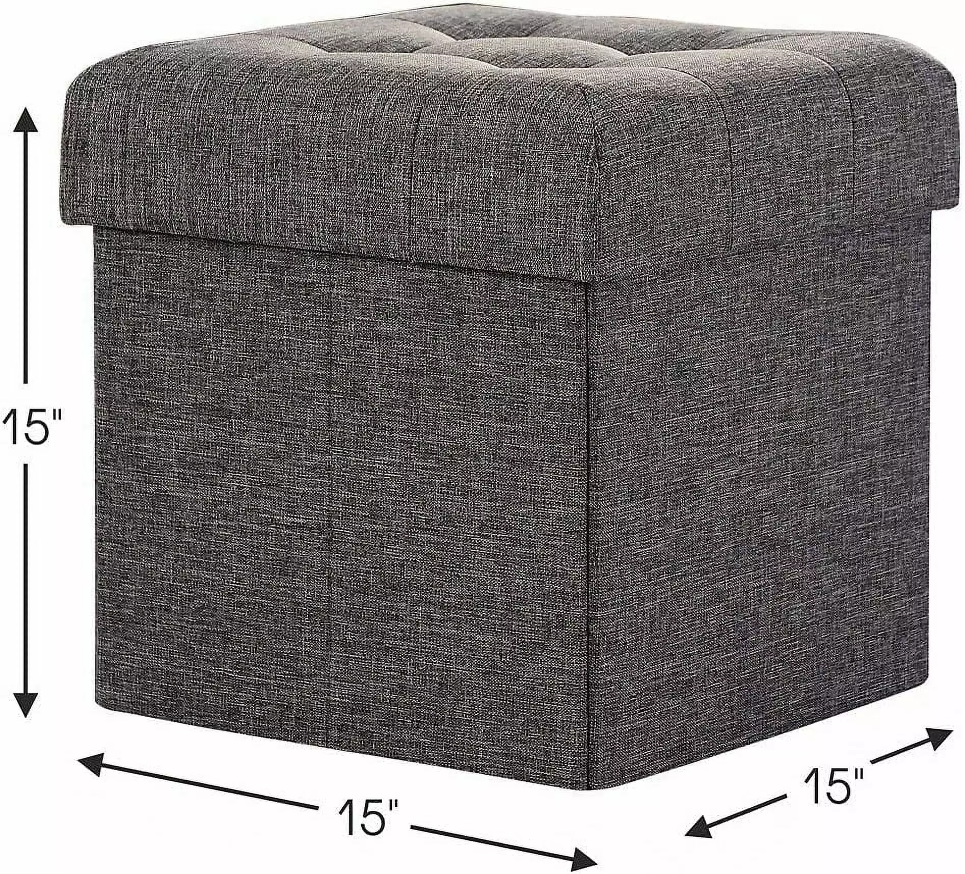 Lacebook Polyester Folding Storage Ottoman Bench Footrest Stool Beige Gray or Dark Gray Ottomans