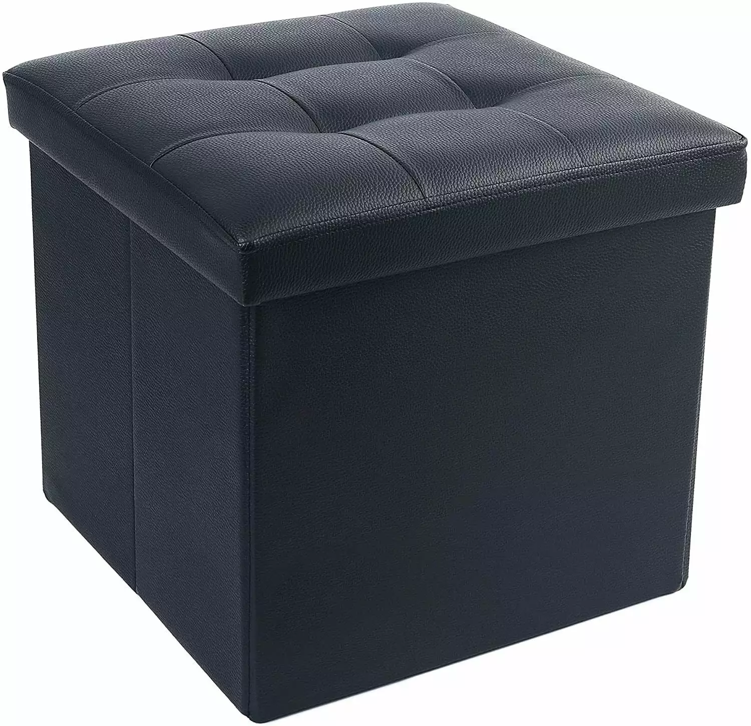 Faux Leather Storage Footstool Sofa Ottoman Bench Folding Footrest Box Seat Ottomans NOBRAND