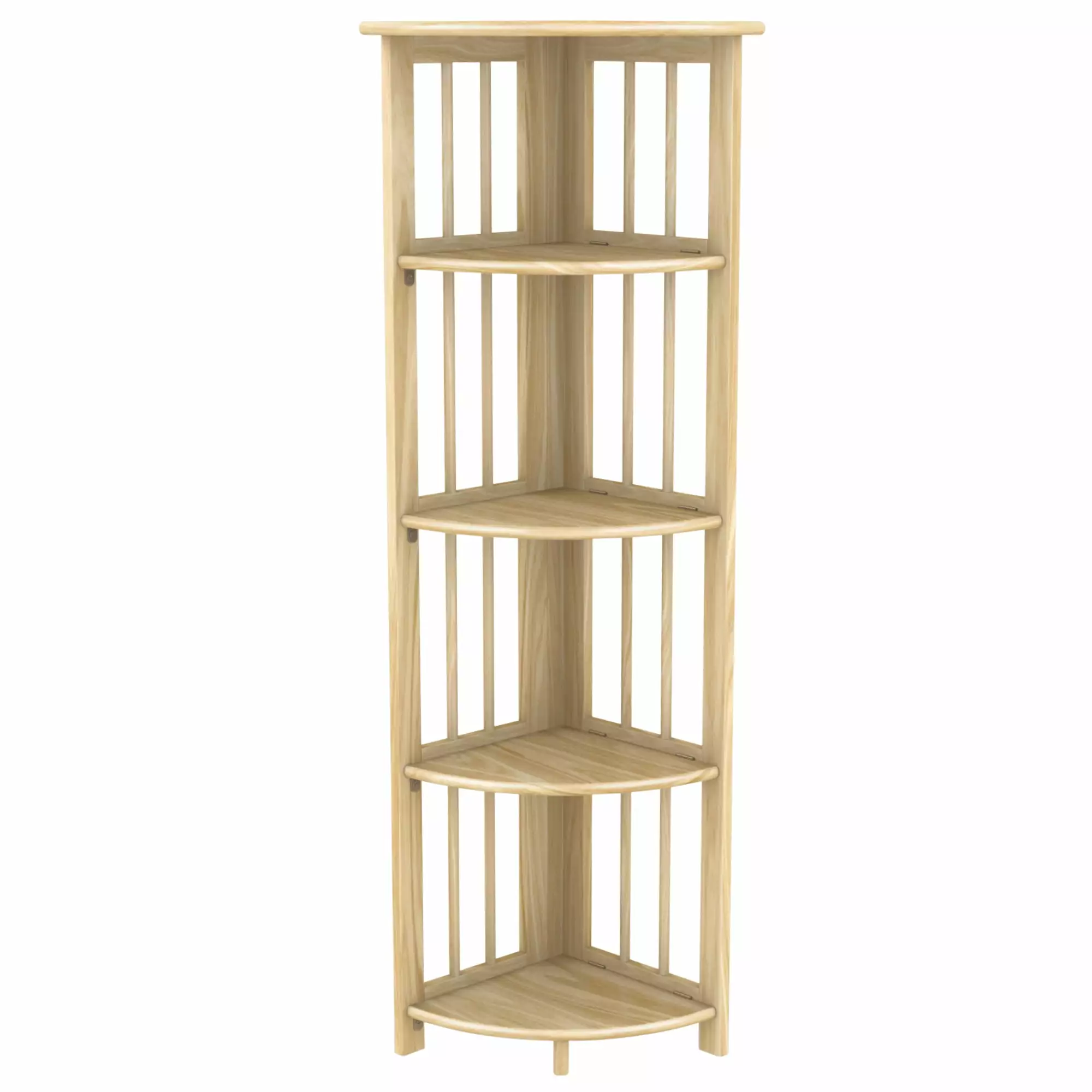 Stony-Edge Corner Folding Bookcase 51 Inch Natural Easy Assembly Home Office Storage Stony Edge