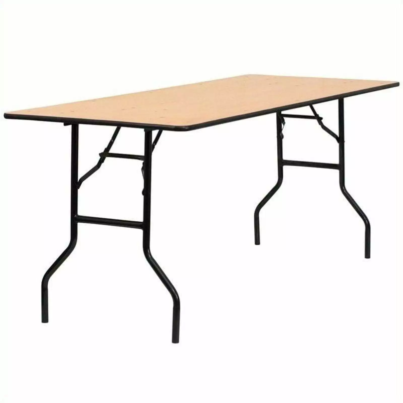Bowery Hill 72 Rectangular Wood Folding Banquet Table - Elegant and Spacious