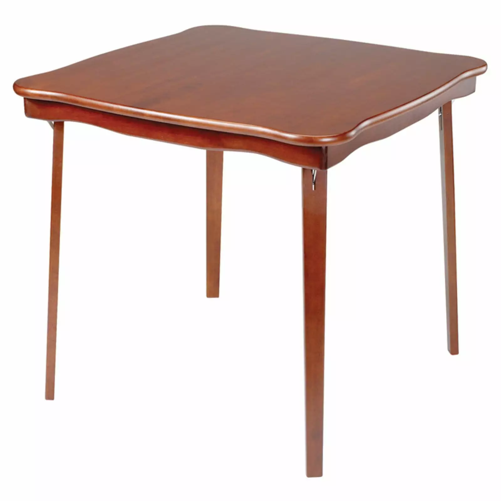 Stakmore Hardwood Classic Scalloped Edge Folding Card Table Fruitwood Finish