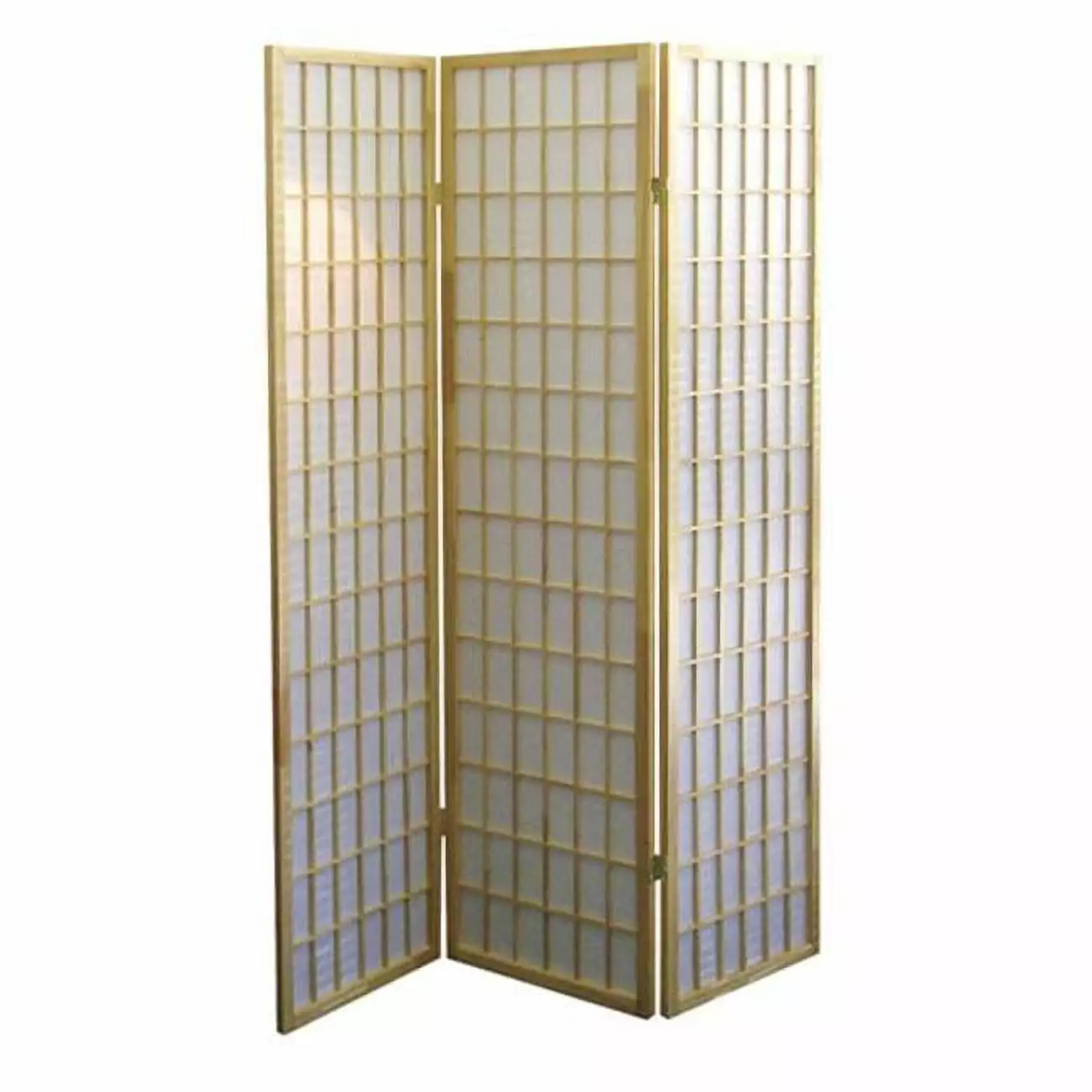 3-Panel Room Divider Natural Wood Folding Screen Home or Office Pulvinar
