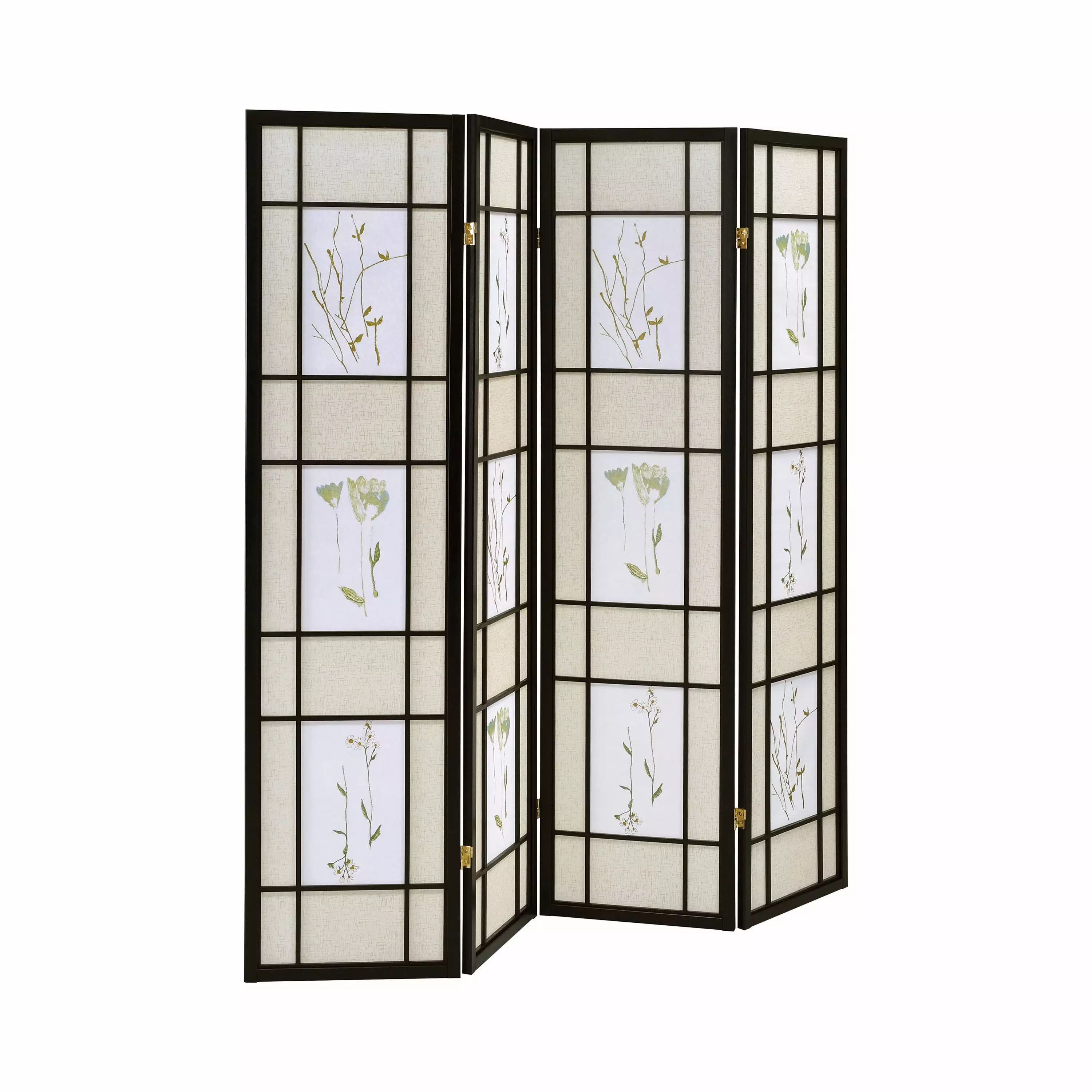 Catabella 4-Panel Floral Print Folding Screen Room Divider Multi-Color Coaster Company