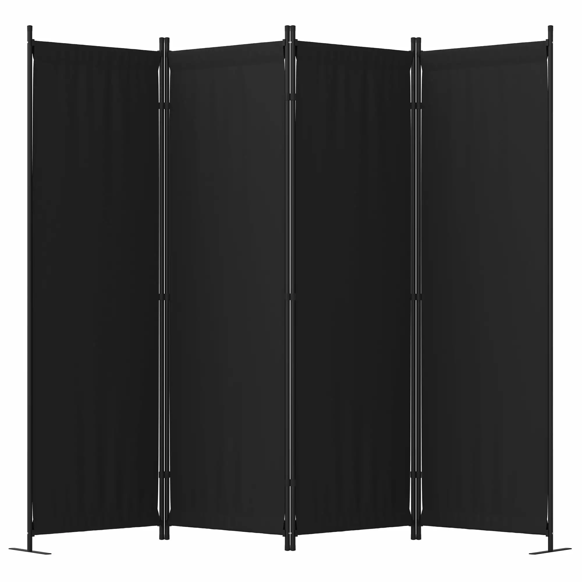 4 Panel Folding Privacy Screen Room Divider 88 Inches Travel-friendly Home Office Black ECOLINEAR