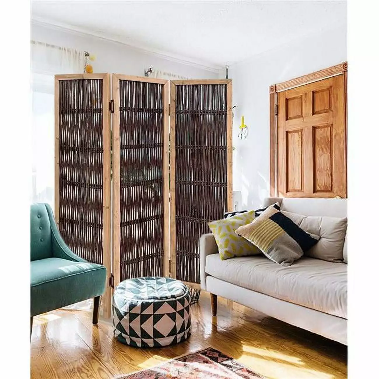 3 Panel Kirkwood Screen Room Divider Folding Privacy Panel Jagged Designs