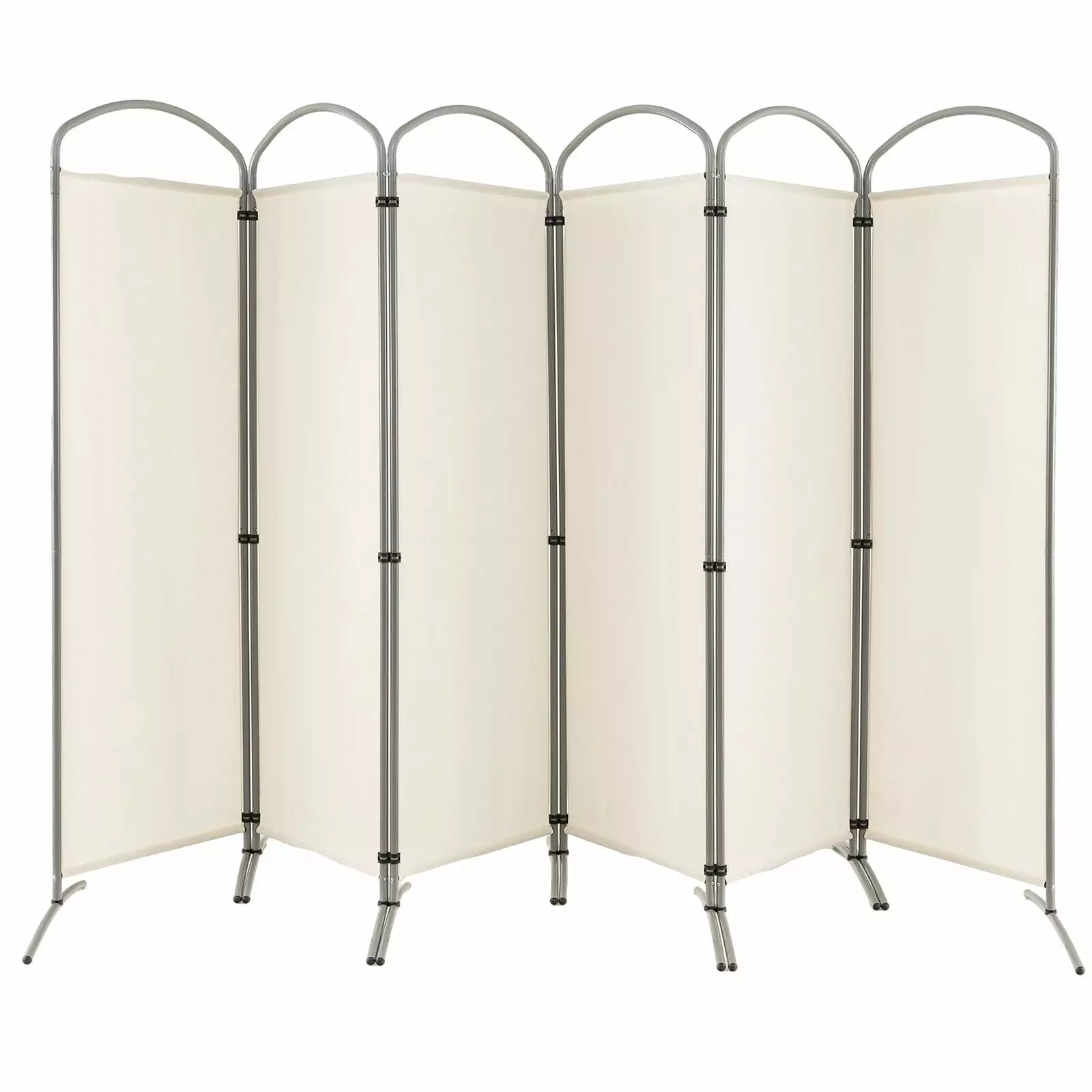 Vicamelia Modern 6 Folding Panels Privacy Screen 6 Ft Tall Room Divider Fabric Metal Home Office