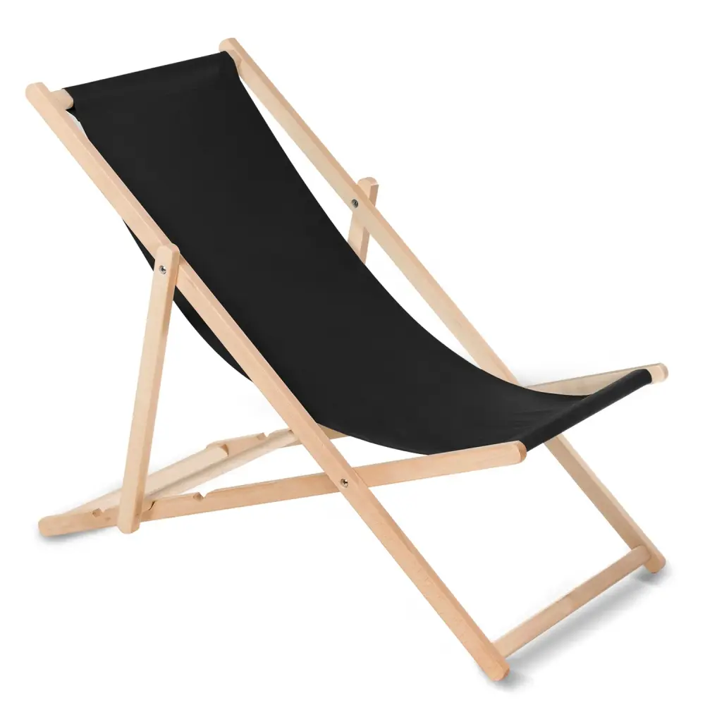 GreenBlue GB183 traditional folding lounger black beech combines elegant design functionality.