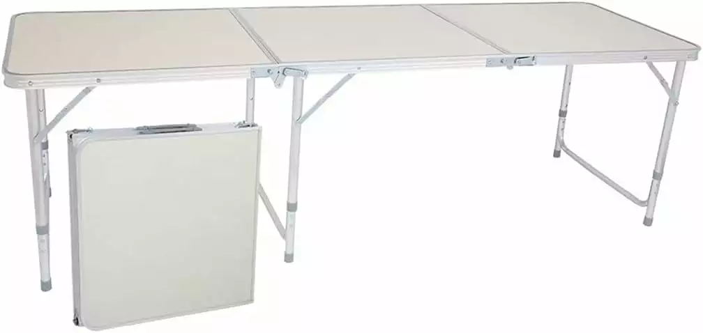 180x60x70cm Home Use Aluminum Alloy Folding Table White Indoor Outdoor