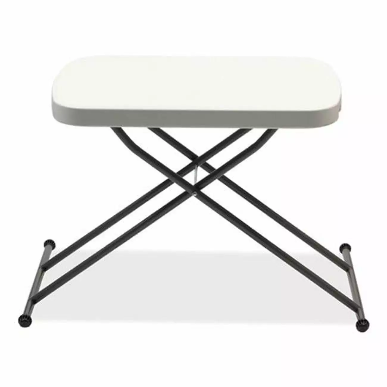 26.63 x 25.5 x 25 Height Adjustable Rectangular Personal Folding Table White Dark Gray