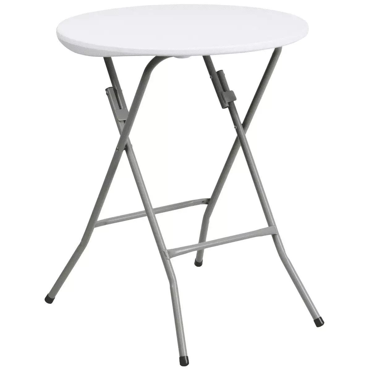 WG 2-Foot Round Granite White Plastic Folding Table